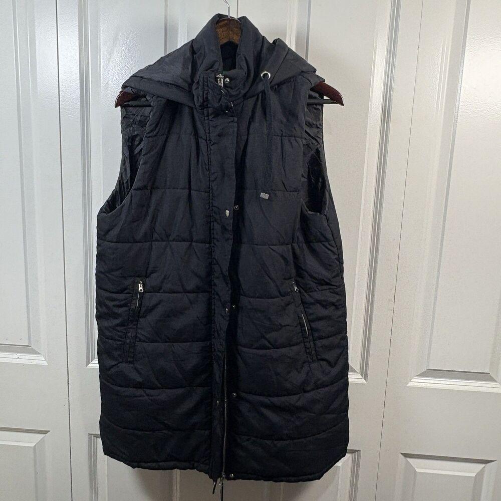Dip Puffer Vest Mens L Black Quilted Hooded Winter Layer Warm Streetwear Core